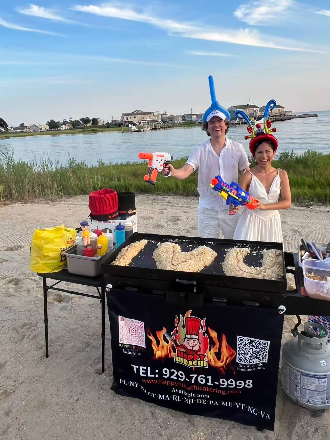 Hibachi wedding catering in Maine with elegant setup